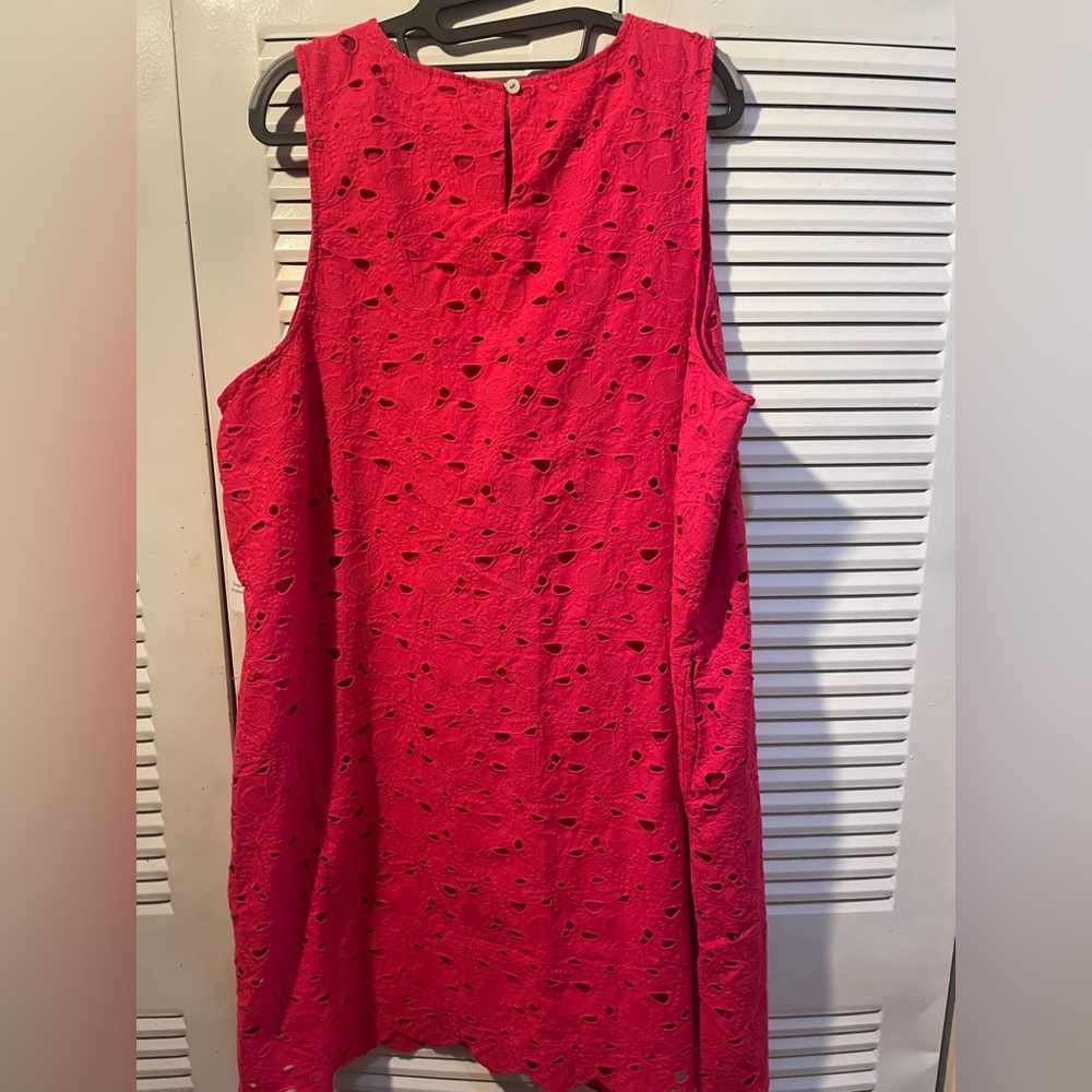 Time and Tru eyelet mini dress colour mods lipstick